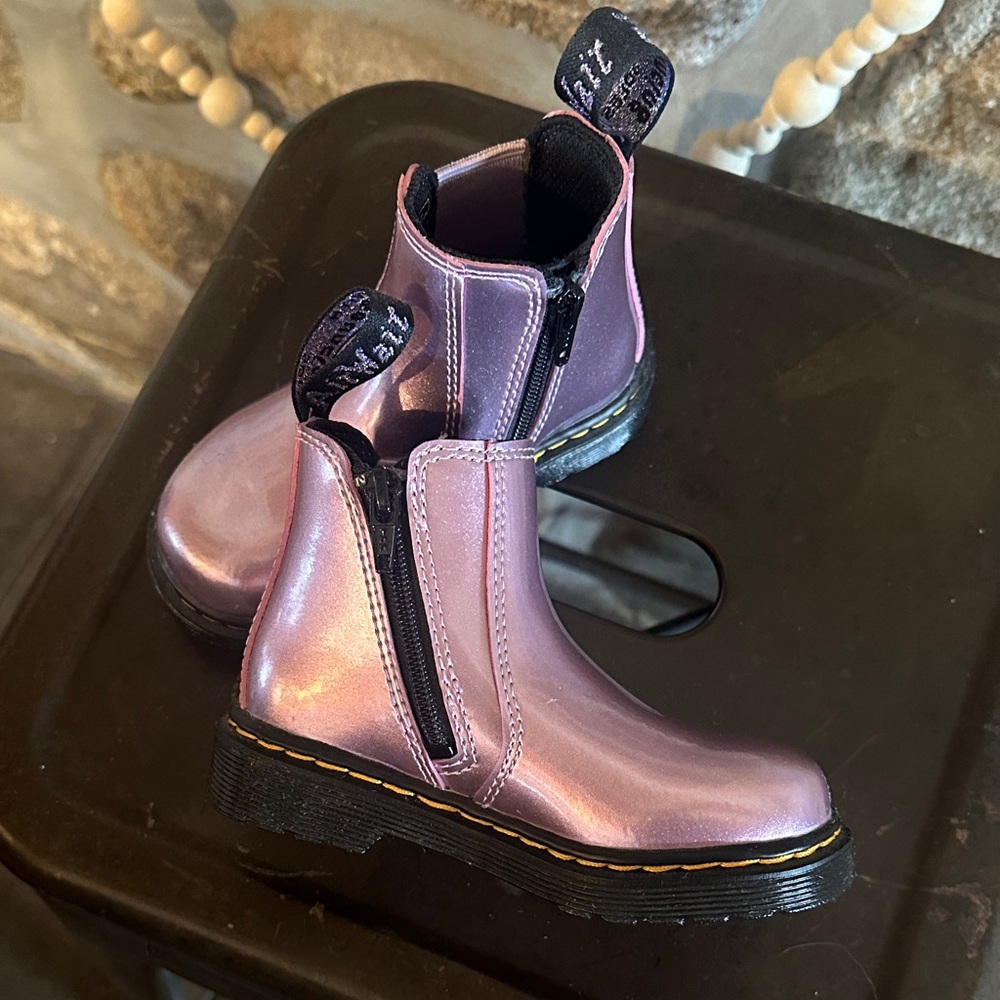 Metallic Pink Kids Boots